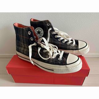 コンバース(CONVERSE)のct70 hi converse ネイビーチェックフランネルコンバース新品未使用(スニーカー)