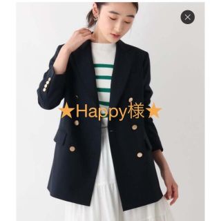 オペークドットクリップ(OPAQUE.CLIP)のOPAQUE.CLIP ネイビーブレザージャケット【JAPAN FABRIC】(テーラードジャケット)