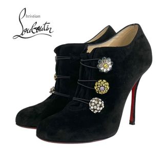 クリスチャンルブタン(Christian Louboutin)のクリスチャンルブタン Christian Louboutin ブーツ ショートブーツ 靴 シューズ スエード ブラック ブーティ ビジュー(ブーティ)