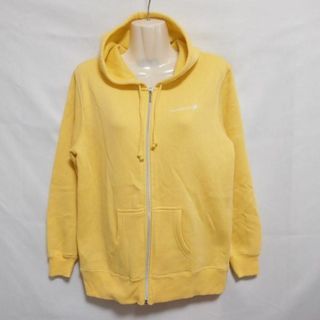 ニューバランス(New Balance)の古着 レディースL new balance/ニューバランス 裏起毛 スウェットパーカー フルジップ フード カジュアル スポーツ イエロー L472NB081(トレーナー/スウェット)