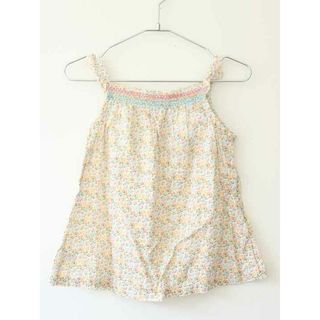 ファミリア(familiar)の【夏物 新入荷!】†ファミリア/familiar†120cm キャミソール/ブラウス/ノースリーブ/ノースリーブカットソー/キャミソールブラウス オレンジ×ベージュ【中古】子供服 キッズ kids 女の子 夏 tops 416042(その他)