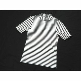 ブルーレーベルクレストブリッジ(BLUE LABEL CRESTBRIDGE)のブルーレーベル クレストブリッジ 　半袖フリルネック・袖　ボーダーカットソー　M(カットソー(半袖/袖なし))