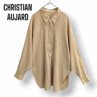 クリスチャンオジャール(CHRISTIAN AUJARD)の【美品】クリスチャンオジャール シルク リネン プルオーバー シャツ ブラウス(シャツ/ブラウス(長袖/七分))
