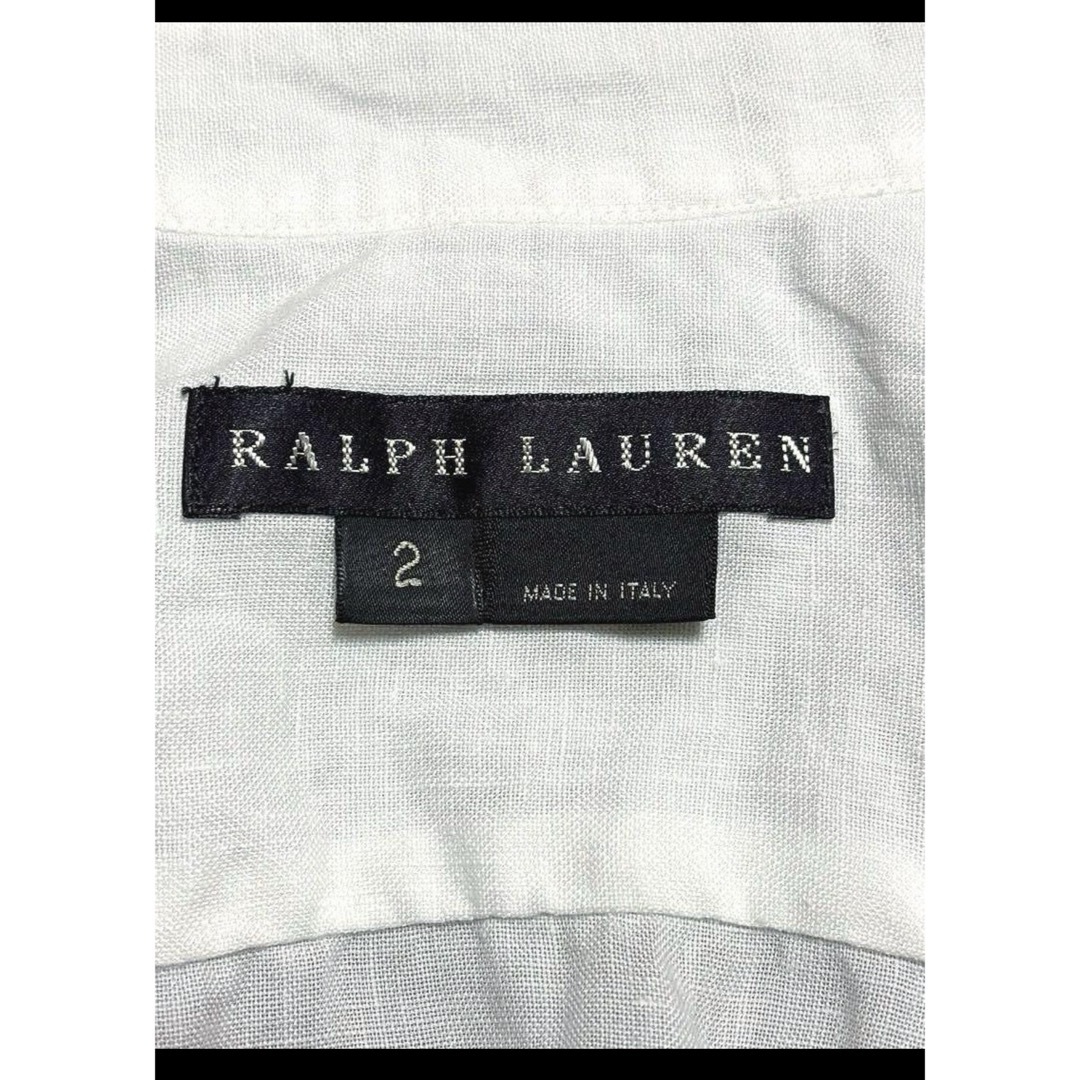 Ralph Lauren(ラルフローレン)の【最高級 イタリア製】 リネンシャツ ラルフローレン 半袖 ホワイト  2170 レディースのトップス(シャツ/ブラウス(半袖/袖なし))の商品写真