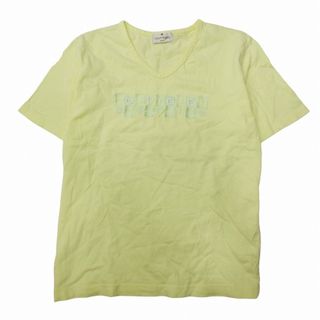 クレージュ(Courreges)の美品 クレージュ courreges ロゴ 刺繍 Tシャツ 半袖 Vネック ♪8(Tシャツ(半袖/袖なし))