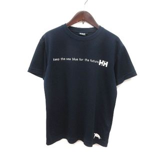 ヘリーハンセン(HELLY HANSEN)のヘリーハンセン Tシャツ カットソー クルーネック プリント 半袖 S 紺 白(Tシャツ/カットソー(半袖/袖なし))