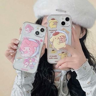サンリオ(サンリオ)のサンリオキャラクター⭐︎グリップトック付きiPhoneケース/クリア(iPhoneケース)