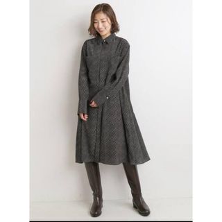 イエナ(IENA)のIENA ドットシャツミニワンピース　36(ひざ丈ワンピース)