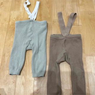 プッパプーポ(PUPPAPUPO)のPUPPAPUPO リブ編み ボトムス 2色セット(パンツ)