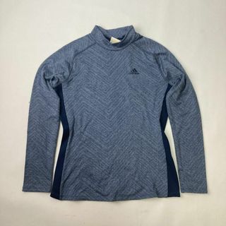 アディダス(adidas)のアディダスゴルフメランジジャカード 長袖モックネックシャツ  レディース S(トレーナー/スウェット)