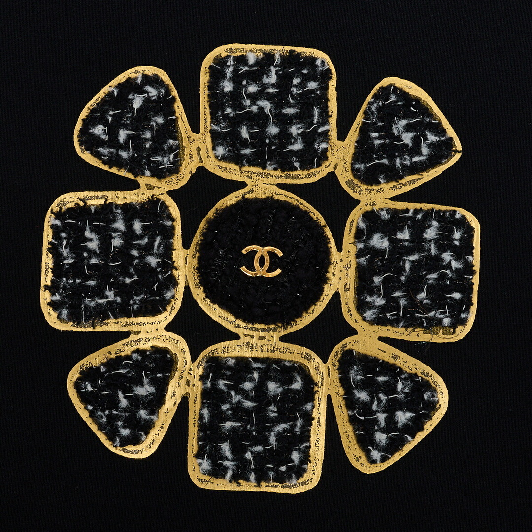 CHANEL(シャネル)の【返品可】CHANEL シャネル ココマーク ツイード クロップド丈 スウェット トレーナー トップス XS 黒 ブランド アパレル レディースのトップス(トレーナー/スウェット)の商品写真