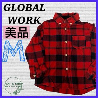 グローバルワーク(GLOBAL WORK)の美品★GLOBAL WORK 長袖シャツ ネルシャツ M チェック アメカジ(ブラウス)