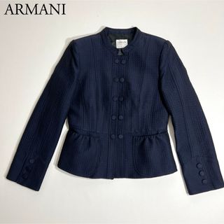 アルマーニ コレツィオーニ(ARMANI COLLEZIONI)の美品　ARMANI COLLEZIONI アルマーニ　ノーカラージャケット　38(ノーカラージャケット)