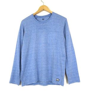 ヘリーハンセン(HELLY HANSEN)のヘリーハンセン Tシャツ ポケットT ロゴ クルーネック 長袖 杢ライトブルー(Tシャツ/カットソー(七分/長袖))
