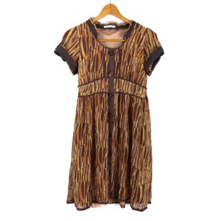 アクシーズファム(axes femme)のアクシーズファム ワンピース 半袖 総柄 トップス レディース Mサイズ ブラウン系 axes femme(その他)