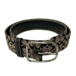 コーチ(COACH)のCOACH(コーチ) ベルト ミニシグネチャー柄 8573 黒×白 レザー(ベルト)