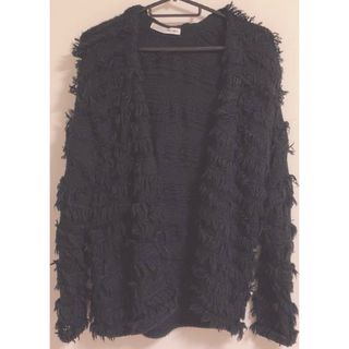 ロイヤルパーティー(ROYAL PARTY)の♡美品♡ ROYAL PARTY シャギーニットカーディガン ブラック(カーディガン)