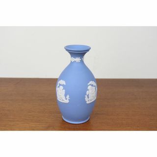 ウェッジウッド(WEDGWOOD)のウェッジウッド　ジャスパー　花瓶　ペールブルー　フラワーベース　ヴィンテージ(花瓶)