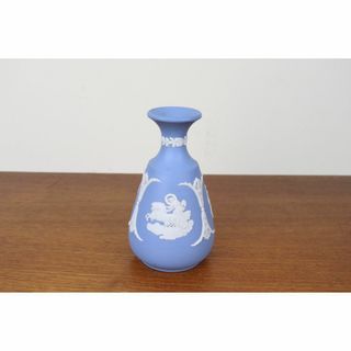 ウェッジウッド(WEDGWOOD)のウェッジウッド　ジャスパー　花瓶　ペールブルー　フラワーベース　ヴィンテージ(花瓶)