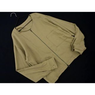 アーバンリサーチ(URBAN RESEARCH)のURBAN RESEARCH DOORS アーバンリサーチドアーズ リネン混 ノーカラー ジャケット sizeONE/カーキ ■◇ レディース(ノーカラージャケット)