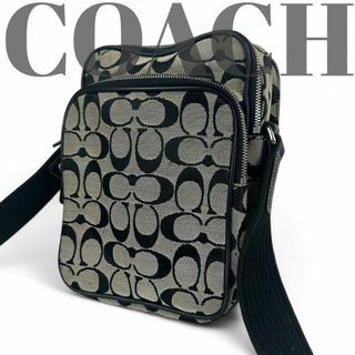 コーチ(COACH)の【良品】コーチ ショルダーバッグ シグネチャー 4270 黒 グレーC18(その他)