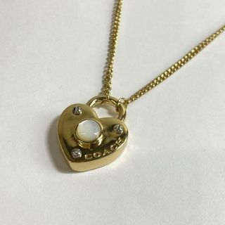 コーチ(COACH)のCOACH(コーチ) ネックレス美品  - ゴールド×白×シルバー(ネックレス)