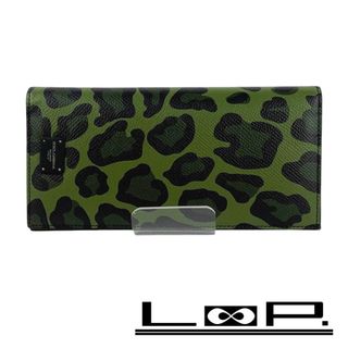 ドルチェアンドガッバーナ(DOLCE&GABBANA)の■新同■　ドルチェ＆ガッパーナ 長財布 ウォレット レザー 豹柄 グリーン BP2573 箱 【290459】5(財布)