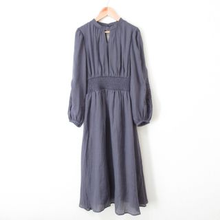 プロポーションボディドレッシング(PROPORTION BODY DRESSING)の良品 24AW PROPORTION BODY DRESSING プロポーションボディドレッシング スリーブエンブロイダリーワンピース 1214240005 M ブルー系 レディース 古着 中古 USED(ロングワンピース/マキシワンピース)