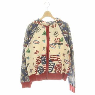 ヒステリックグラマー(HYSTERIC GLAMOUR)のヒステリックグラマー 総柄 フルジップパーカー 長袖 ラグランスリーブ F(パーカー)