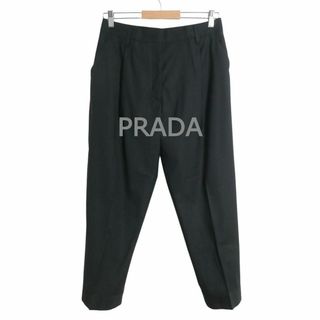 プラダ(PRADA)の美品 プラダ ストライプ柄 裾ボタン テーパード ワイド パンツ スラックス(カジュアルパンツ)