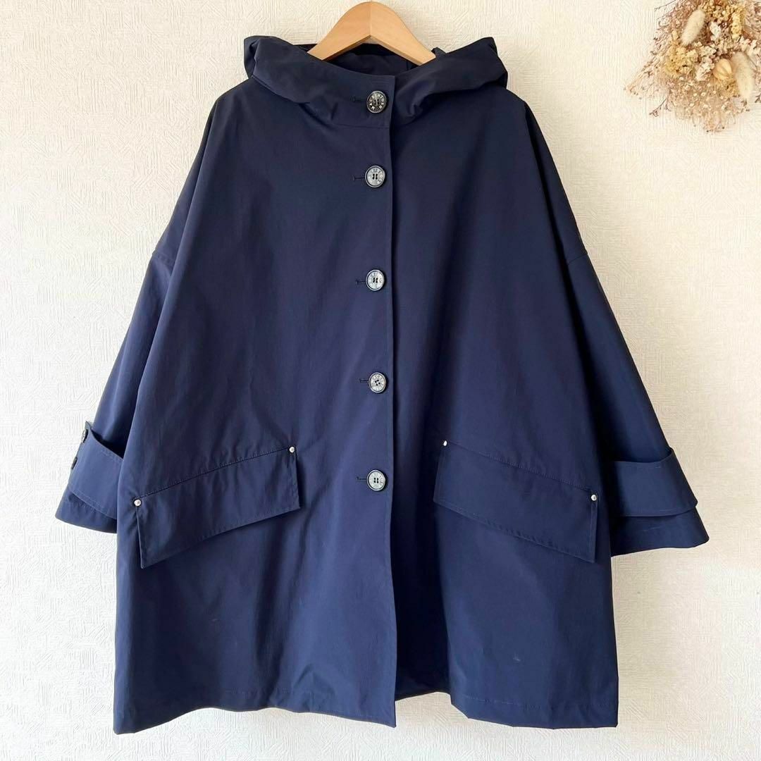 MACKINTOSH(マッキントッシュ)のMACKINTOSH HUMBIE HOOD 撥水ポリエステル ネイビー 6 レディースのジャケット/アウター(トレンチコート)の商品写真