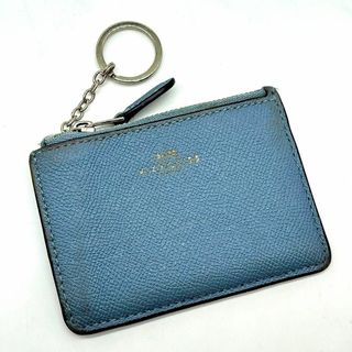 コーチ(COACH)のコーチ　レザー　パスケース　キーケース　コインケース　水色(パスケース/IDカードホルダー)