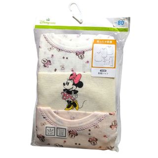 ディズニー(Disney)の新品　肌着　下着　80cm 長袖　女　ミニー　キャラクター　子供服　3枚入り(肌着/下着)