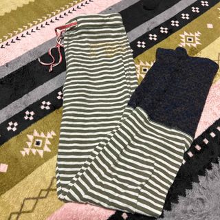 レディース　裾ニット切替ボーダーレギンス　　(レギンス/スパッツ)