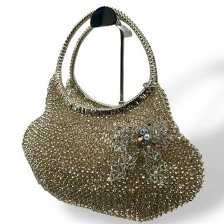 アンテプリマ(ANTEPRIMA)の美品 462 アンテプリマ ハンドバッグ ワイヤーバッグ リボン ビジュー 金(ハンドバッグ)