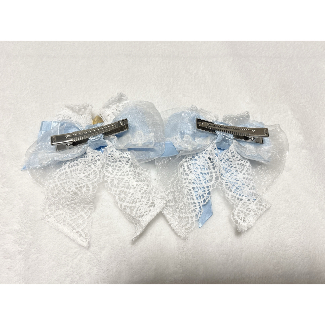 BABY,THE STARS SHINE BRIGHT(ベイビーザスターズシャインブライト)のAlice in the Crystal Palaceリボンクリップ サックス レディースのヘアアクセサリー(バレッタ/ヘアクリップ)の商品写真