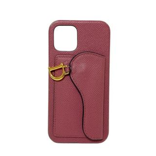 クリスチャンディオール(Christian Dior)のDIOR/ChristianDior(ディオール/クリスチャンディオール) 携帯電話ケース レディディオール,サドル ピンク×ゴールド レザー(モバイルケース/カバー)