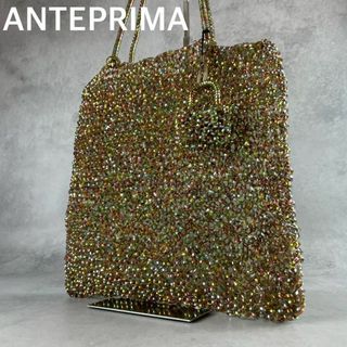 アンテプリマ(ANTEPRIMA)の★美品 アンテプリマ ワイヤーバッグ ミニバッグチャーム ビジュー ゴールド(ハンドバッグ)