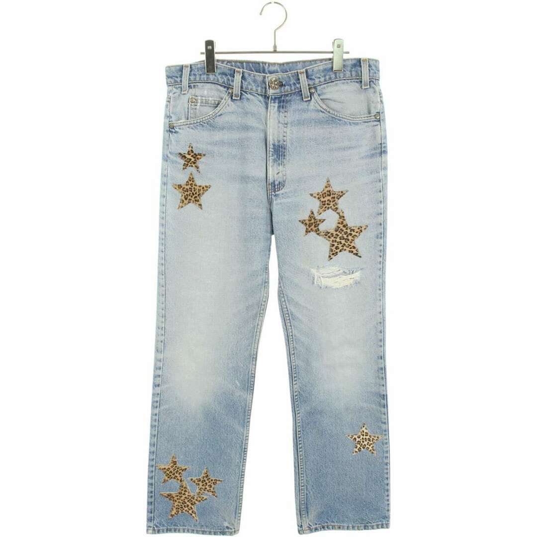 Chrome Hearts(クロムハーツ)のクロムハーツ ×リーバイス LEVI'S  U VNTG JEAN BLU/ORNG TAB ハラコスターパッチ付きウォッシュドデニムパンツ メンズ 33インチ メンズのパンツ(デニム/ジーンズ)の商品写真