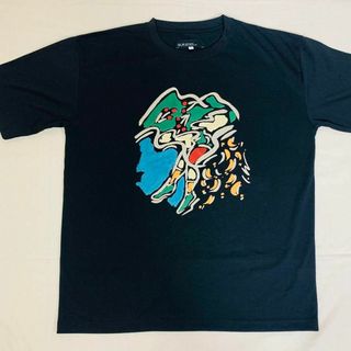 ユナイテッドアローズグリーンレーベルリラクシング(UNITED ARROWS green label relaxing)の【美品】GLR アートプリントTシャツ ブラック Mサイズ(Tシャツ/カットソー(半袖/袖なし))