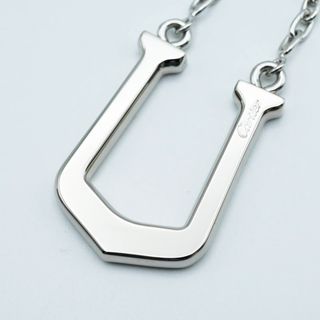 カルティエ(Cartier)のM04-k033 美品 Cartier カルティエ Cロゴ メタル チェーンキーホルダー バッグチャーム シルバー(キーホルダー)
