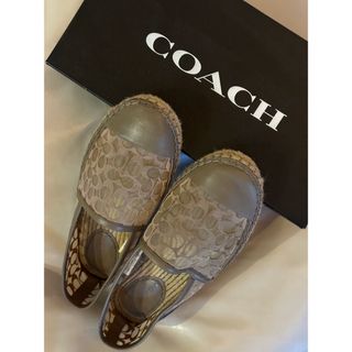 コーチ(COACH)のcoach スリッポン　シューズ　7.5b エスパドリーユ　箱あり(スリッポン/モカシン)