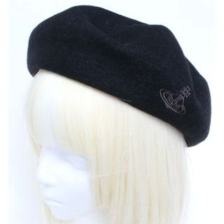 ヴィヴィアンウエストウッド(Vivienne Westwood)のヴィヴィアンウエストウッド　ブラック ベレー帽(ハンチング/ベレー帽)