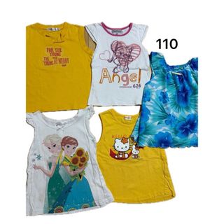 ハローキティ(ハローキティ)のノースリーブ タンクトップ 女の子　子供服　110cm まとめ売り　5枚セット(Tシャツ/カットソー)