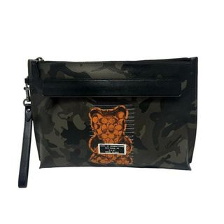コーチ(COACH)のCOACH(コーチ) セカンドバッグ美品  - F76860 カーキ×黒×マルチ レザー(セカンドバッグ/クラッチバッグ)