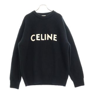 セリーヌ(CELINE)のCELINE セリーヌ 21AW フェルトロゴ クルーネック ニットセーター ブラック 2A19R205O(ニット/セーター)