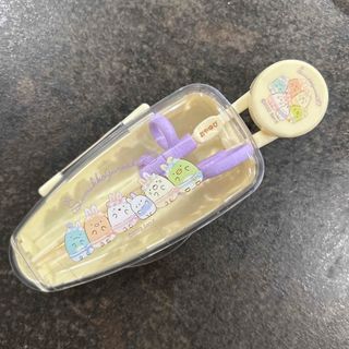 エジソン(EDISON)のskater デラックストレーニング箸　ケース付　すみっこぐらし　エジソン　箸(スプーン/フォーク)