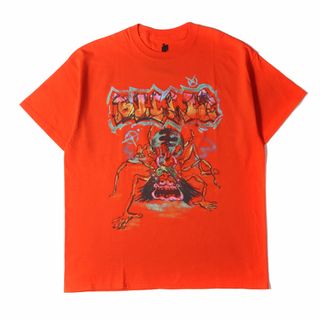 レディメイド(READYMADE)の【新品同様】READYMADE レディメイド Tシャツ サイズ:XL / 20AW Billie Eilish グラフィック クルーネック Tシャツ / オレンジ / トップス カットソー 半袖 / コラボ アーティスト【メンズ】【中古】(Tシャツ/カットソー(半袖/袖なし))