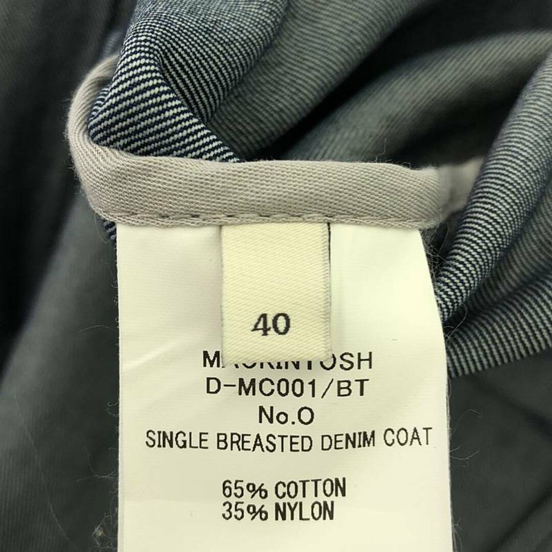 MACKINTOSH(マッキントッシュ)のMACKINTOSH / マッキントッシュ | コットン デニム ステンカラーコート | 40 | インディゴ | メンズ メンズのジャケット/アウター(その他)の商品写真