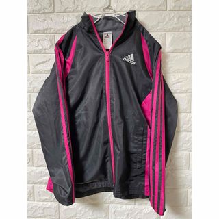 アディダス(adidas)のadidas アディダス ジップアップジャケット 黒・ピンク サイズ150(ジャケット/上着)
